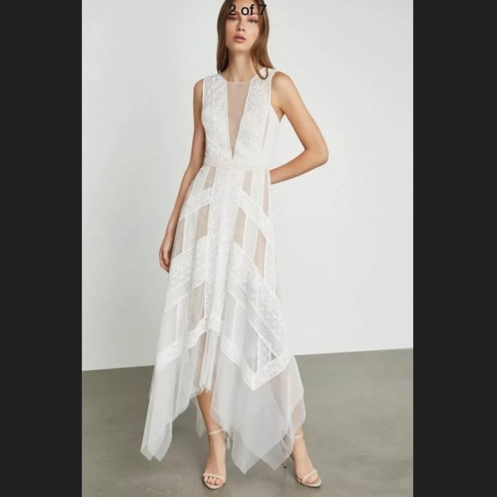 BCBG Andi Lace Dress OFF WHITE 4 - Picture 3 of 8